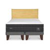 Cama Europea CIC Base Dividida King Lux + Respaldo Miro Mostaza