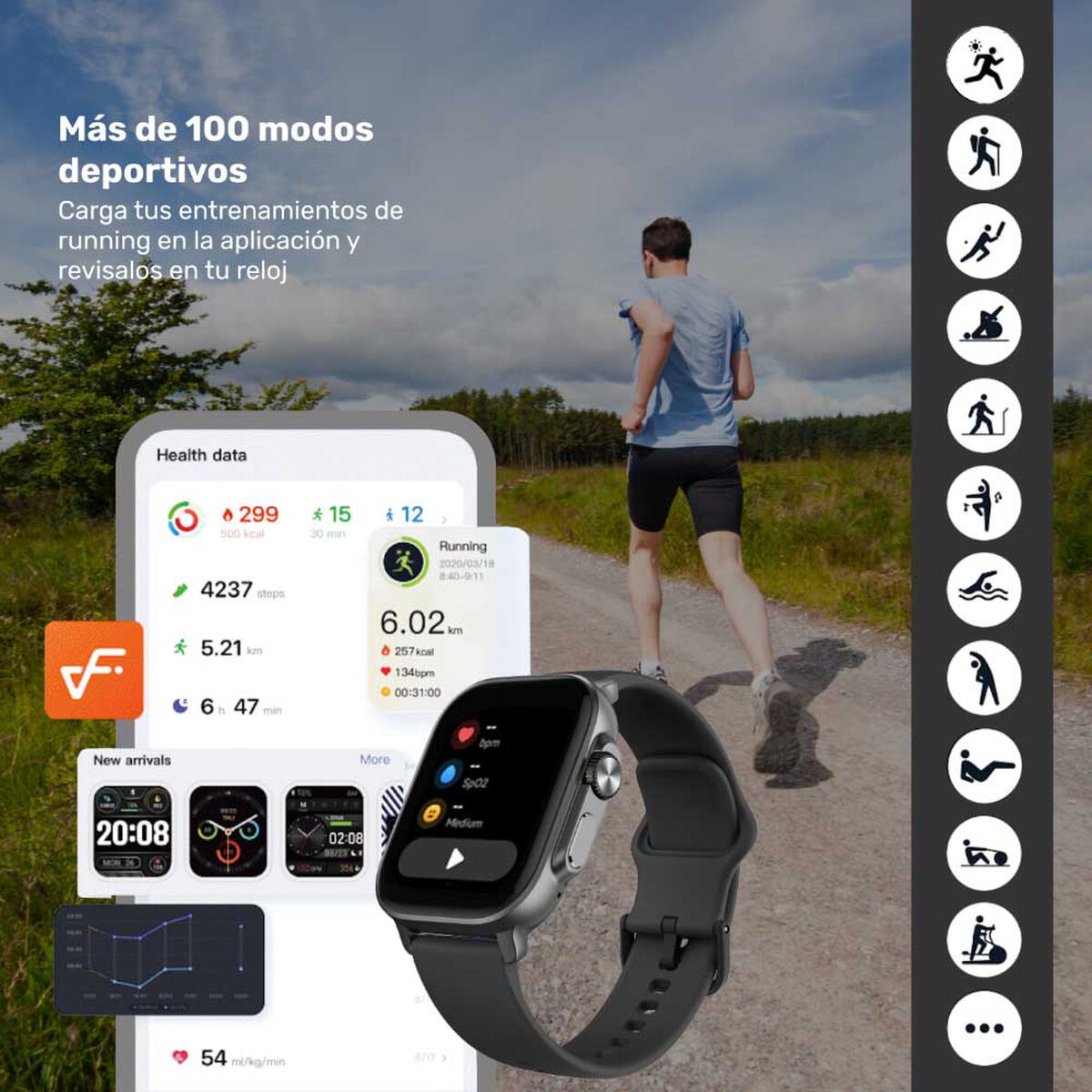 Smartwach Lhotse Connect S03 42mm Negro