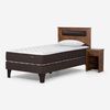 Cama Europea Rosen 1,5 Plazas Ergo T + Respaldo + Velador Ferrara + Almohada Light Americana