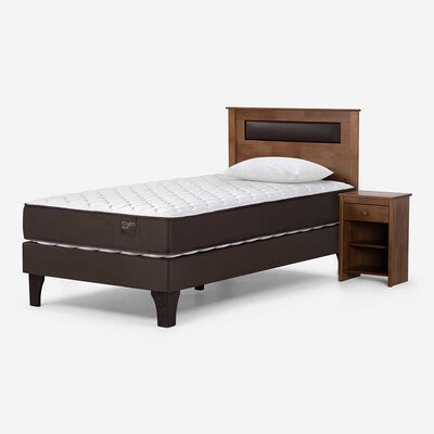 Imagen 2 del producto Cama Europea Rosen 1,5 Plazas Ergo T + Respaldo + Velador Ferrara + Almohada Light Americana