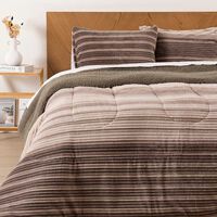 Plumón Mashini Corduroy Coral Sh. Est. S. King Lineas Vison