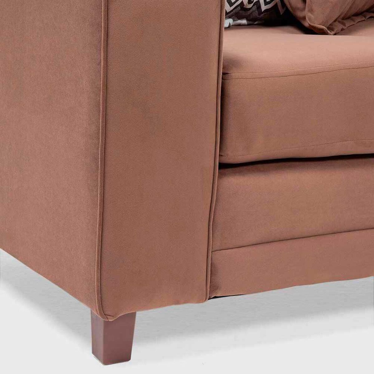 Sof&aacute; Seccional Derecho Living Factory Milan 3 Cuerpos Chocolate