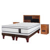 Cama Europea Flex King Majesty + 1 Respaldo + 2 Veladores