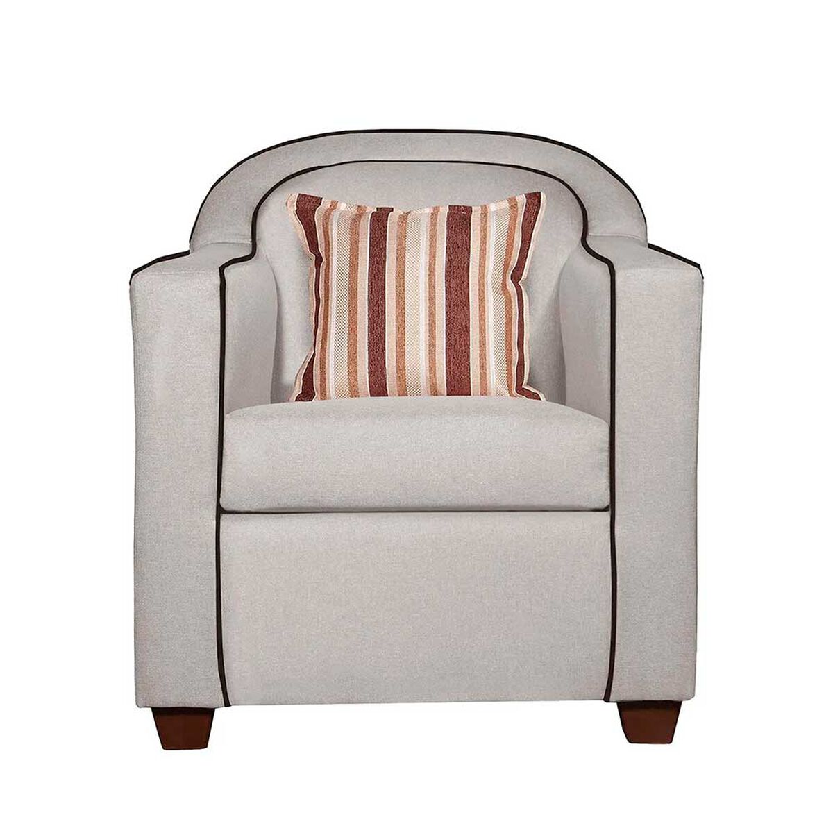 Juego de Living Ruzam Mobel Zafiro Sofá 3 Cuerpos + Dos Sillones 1 Cuerpo Lino Crudo