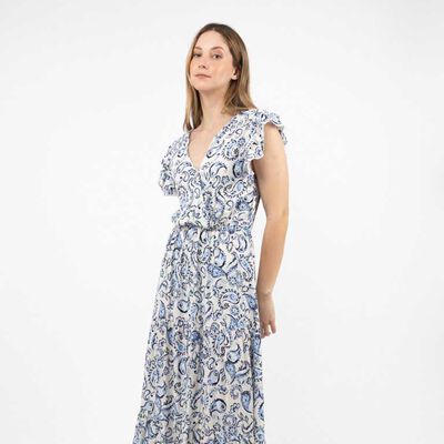 Vestido Maxi Manga Corta Mujer Alma