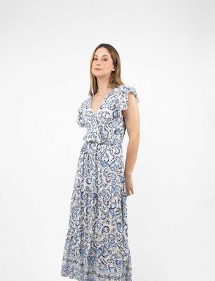 Imagen 1 del producto Vestido Maxi Manga Corta Mujer Alma Celeste, Negro, Verde