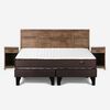 Cama Europea Rosen Base Dividida King Ergo T + Respaldo + 2 Veladores