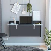 Escritorio Plegable TuHome Wall Plomo/Blanco