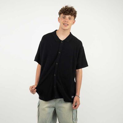 Polera Manga Corta Hombre Icono Negro, White