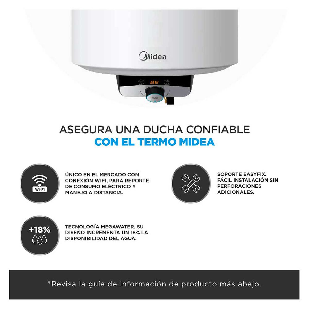 Termo Eléctrico Midea MWH50-15EFG[CL]W 50 lts