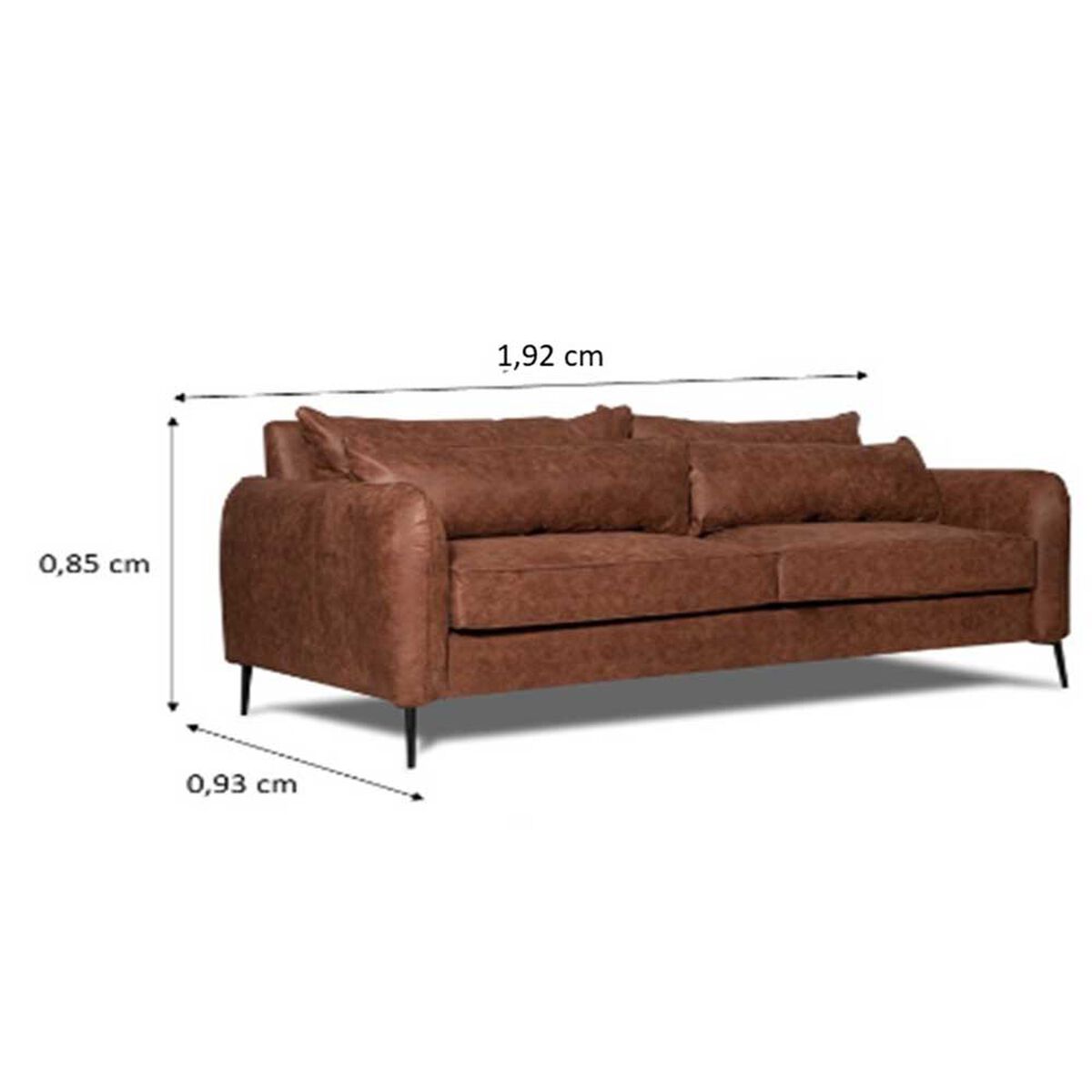 Sofá Innovamuebles Italia Cuero 2 Cuerpos Brown