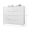Combo Cl&oacute;set 4 Puertas 2 Cajones + C&oacute;moda 8 Cajones Vekkahome Mobi Blanco