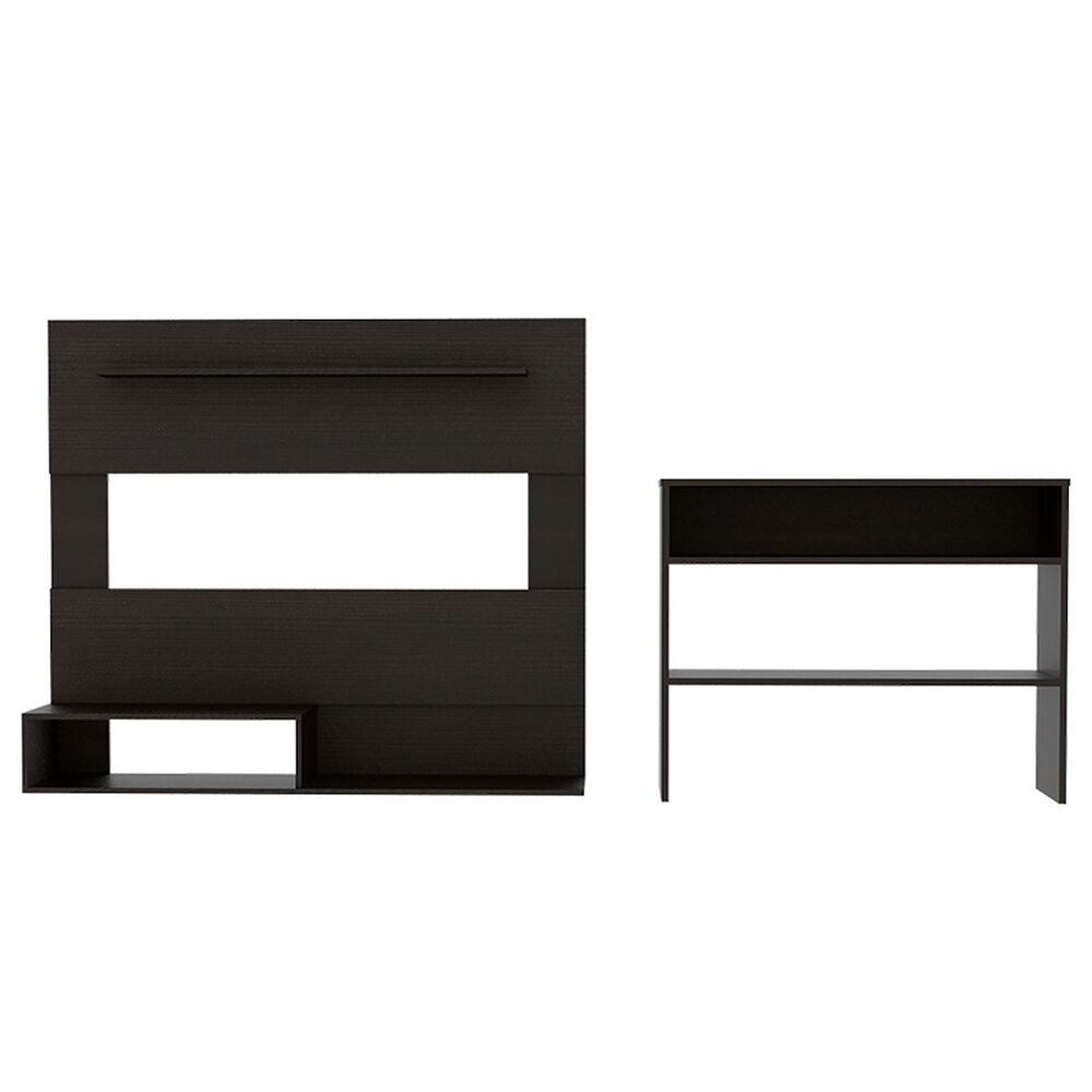 TUHOME Set Panel TV + Biblioteca Escalera
