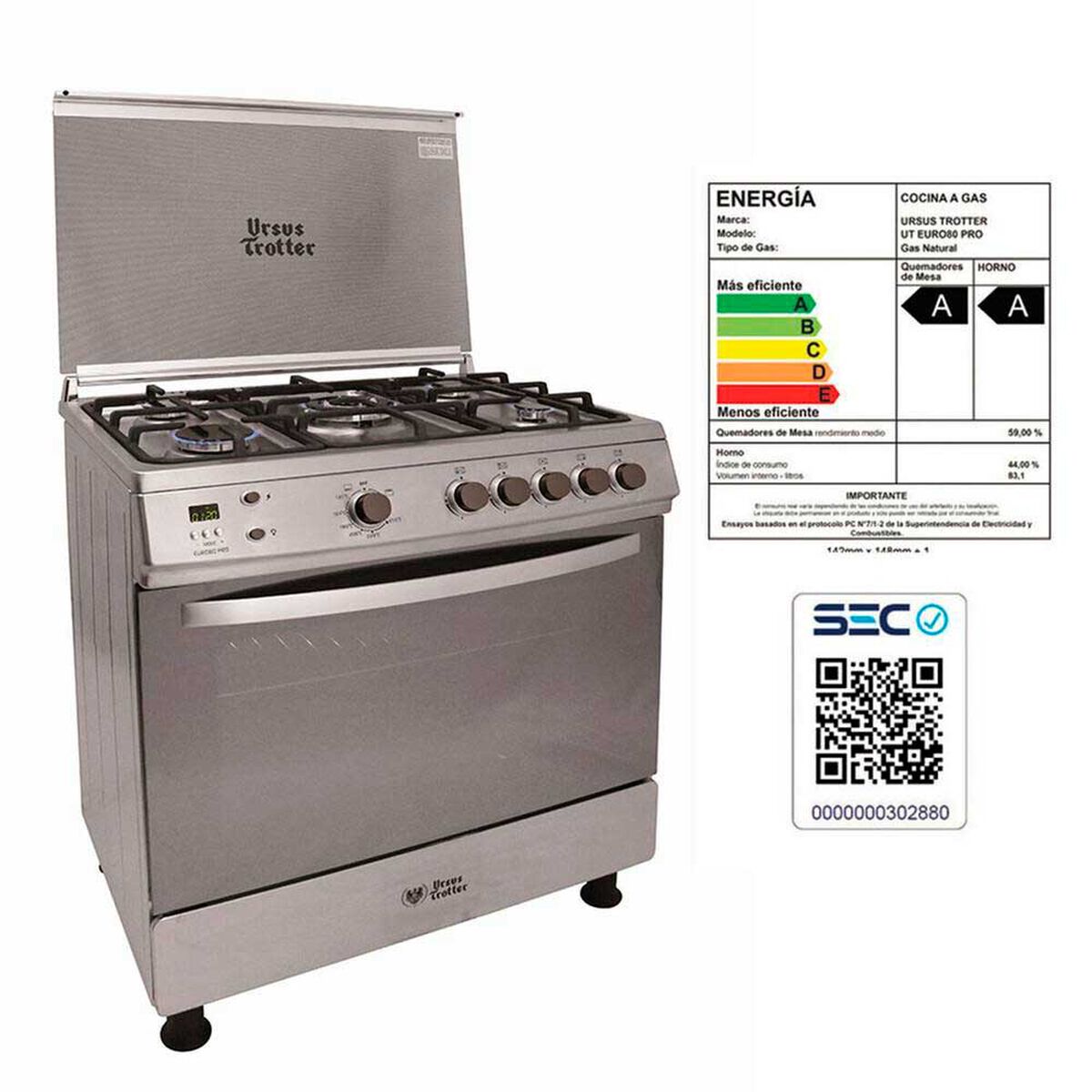 Cocina a Gas Ursus Trotter UT Euro 80 Pro GN 5 Quemadores