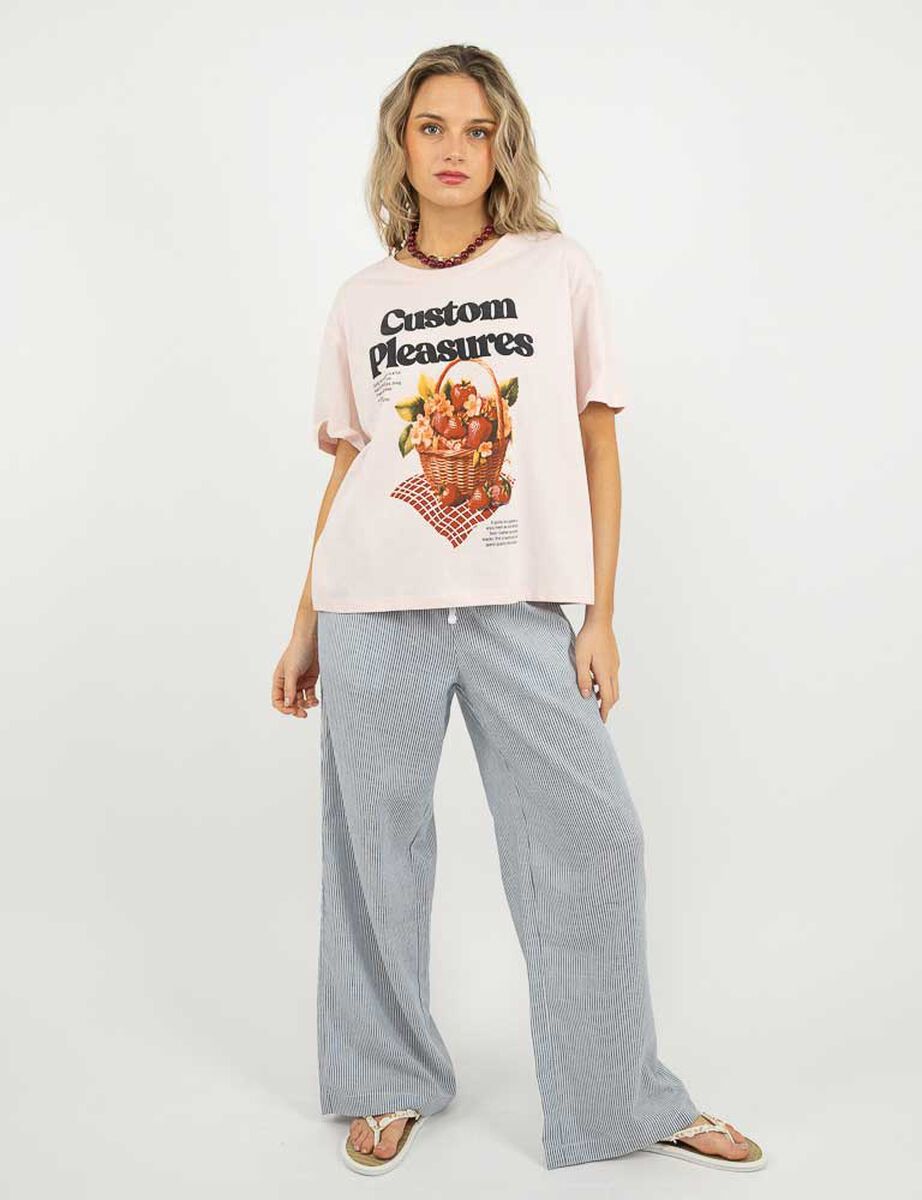 Polera Con Estampado Manga Corta Mujer Icono