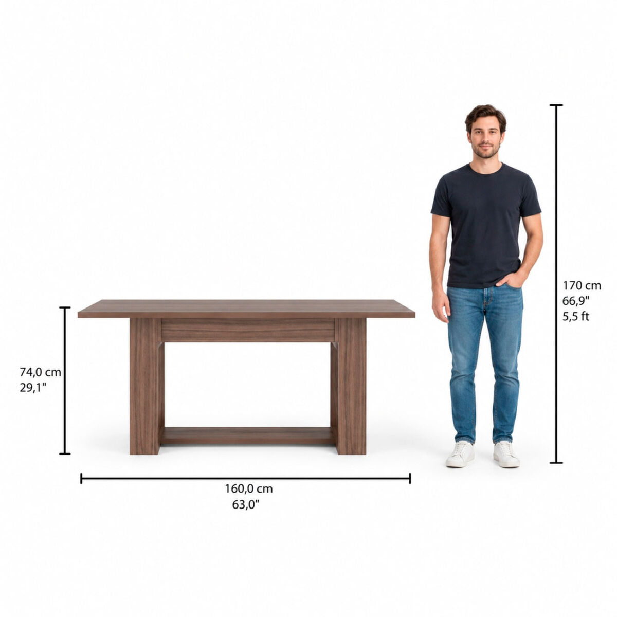 Mesa de Comedor Tuhome Volterra Avellana