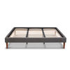 Cama Europea CIC Curve King Balance + Respaldo + 2 Veladores New Torino Caramelo