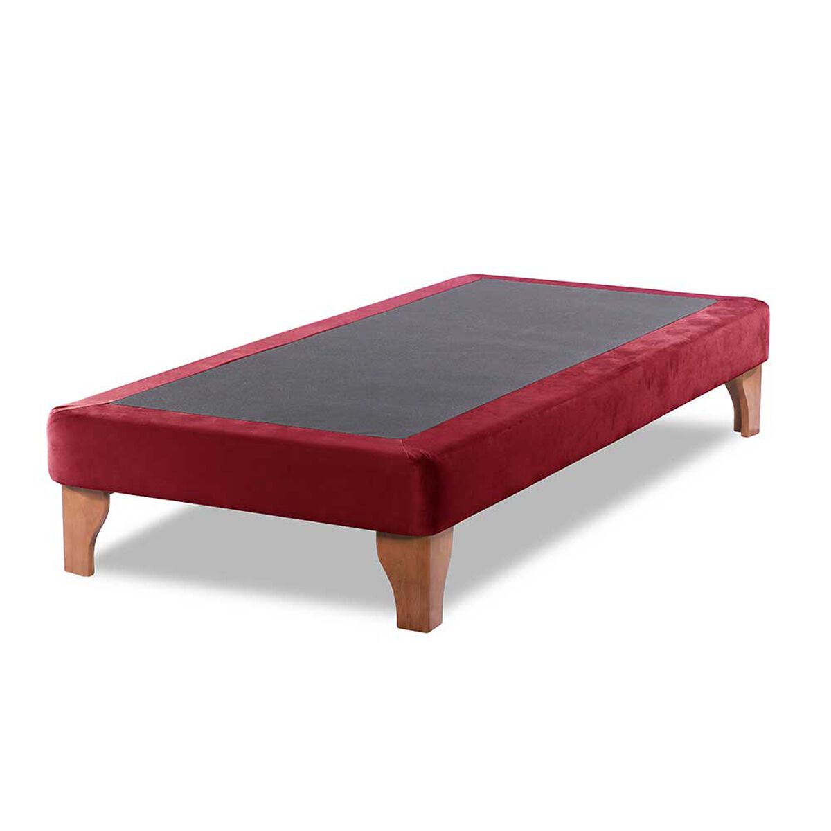 Base Europea Dividida Latam Home 1,5 Plazas Zen Tela Velvet Burdeo