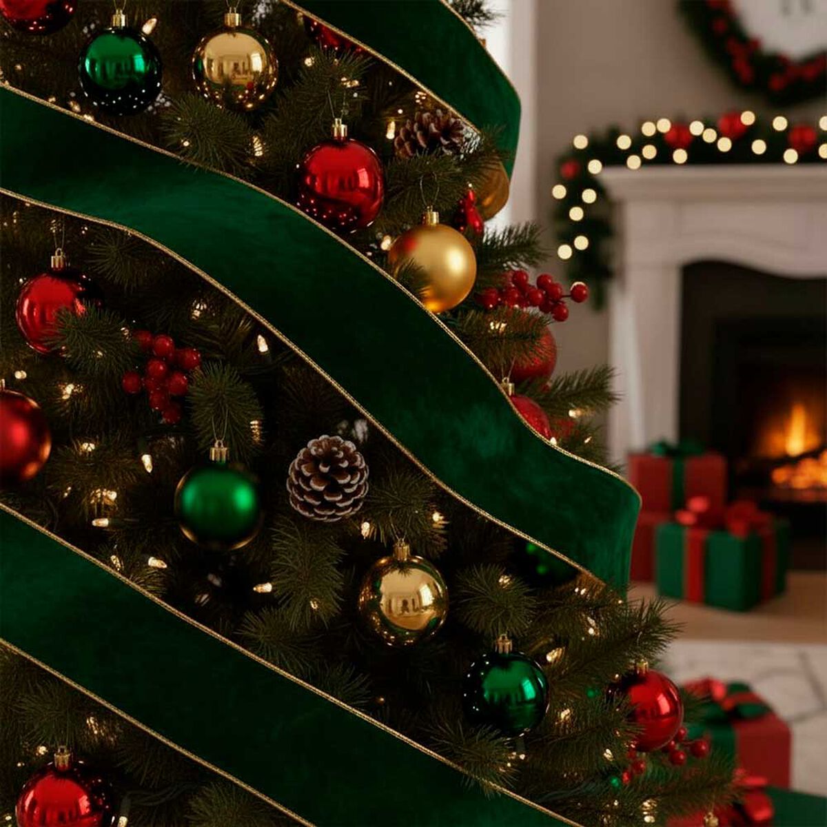 Adorno Navide&ntilde;o Cinta Verde 823 Cm Casanova