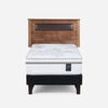 Cama Europea Rosen 1,5 Plazas Art 4 + Respaldo + Velador Ferrara Chocolate