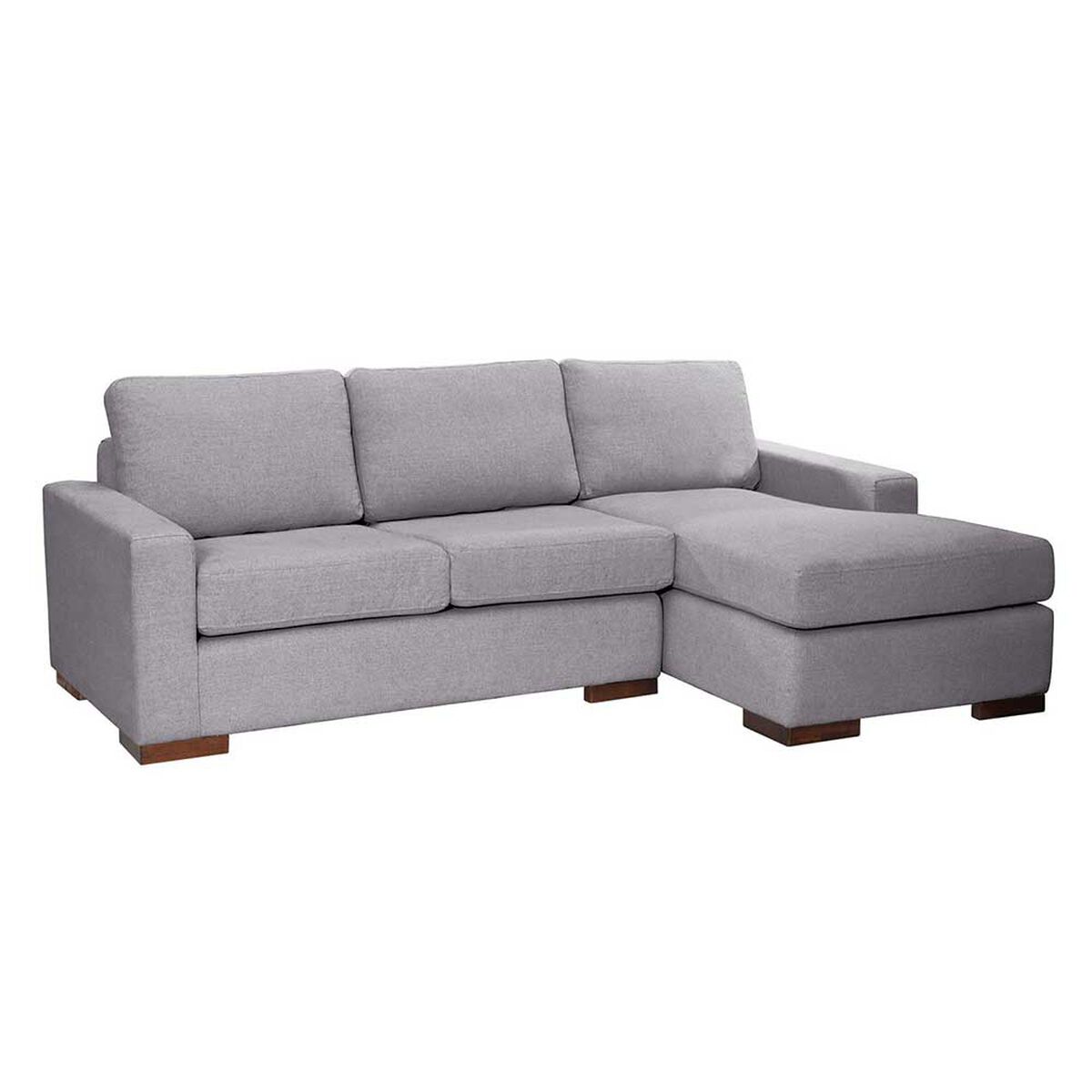 Sofá Seccional Derecho Latam Home Livorno 3 Cuerpos Gris Claro