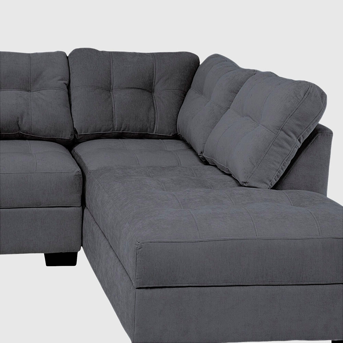 Seccional Derecho Muebles MPR Edimburgo 5 Cuerpos Gris Oscuro