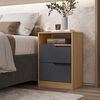 Velador VekkaHome Sole 2 Cajones Café Negro