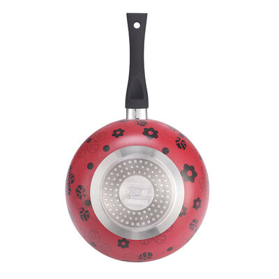 Imagen 2 del producto Wok Acero Inoxidable Doral Happy Color Rojo 22 cm