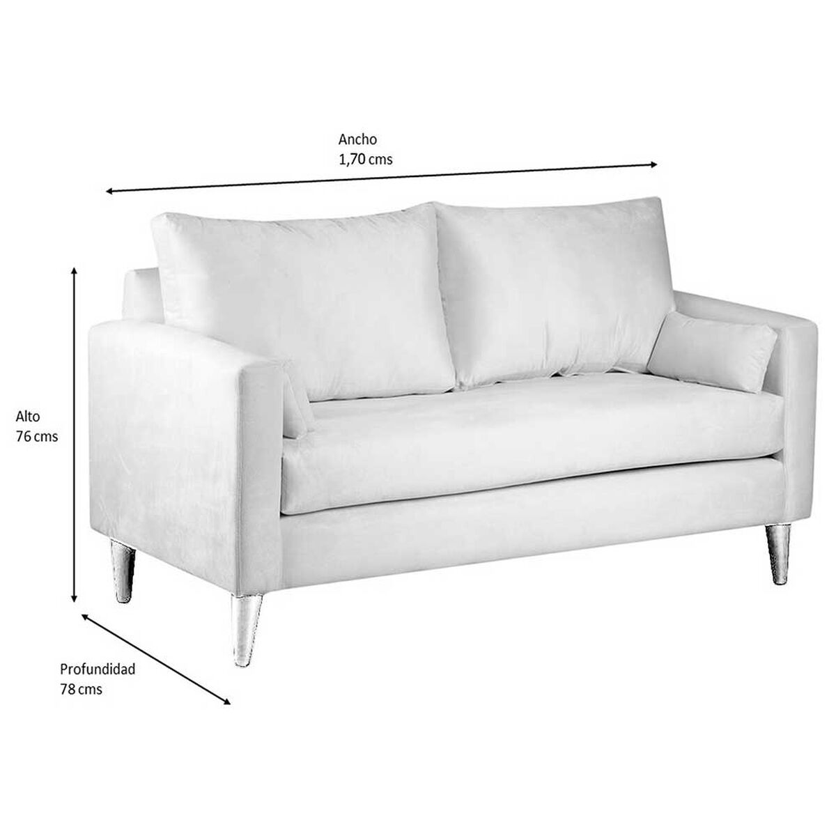 Sofá Bodevir Sky Felpa 04 3 Cuerpos Crudo 