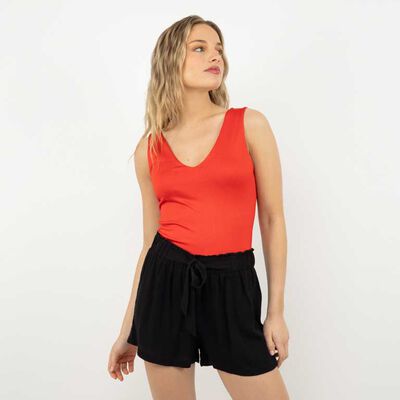 Body Sin Mangas Mujer Icono Rojo