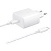 Cargador USB Samsung Tipo-C a Tipo-C 45W Blanco