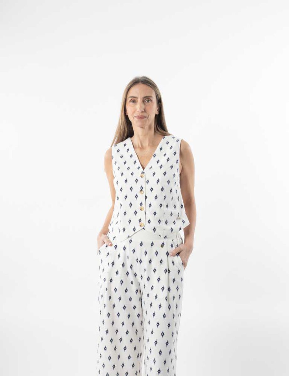 Blusa Lino Sin Mangas Mujer Portman Club