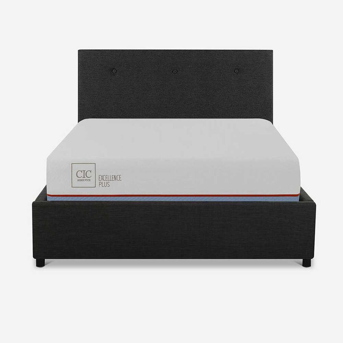 Box Spring CIC 1,5 Plaza Excellence Plus + Respaldo Black