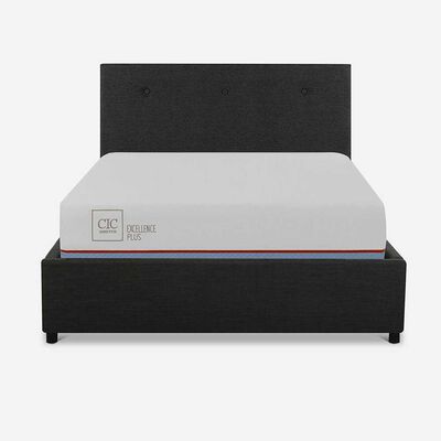 CIC Box Spring CIC 1,5 Plaza Excellence Plus + Respaldo Black