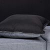 Juego de Living Paris Sofá 3 Cuerpos + Dos Pouf 1 Cuerpo Gris Negro