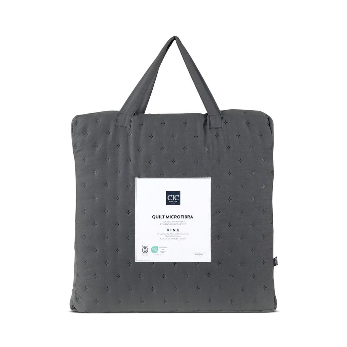 Quilt CIC King Gris Microfibra