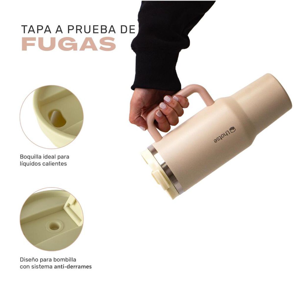 Vaso T&eacute;rmico Tumbler Lhotse Acero Inoxidable con Tapa 1180ml Rosado