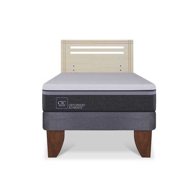 Cama Europea CIC 1,5 Plazas Ortopedic Advance + Respaldo Munich Alpino