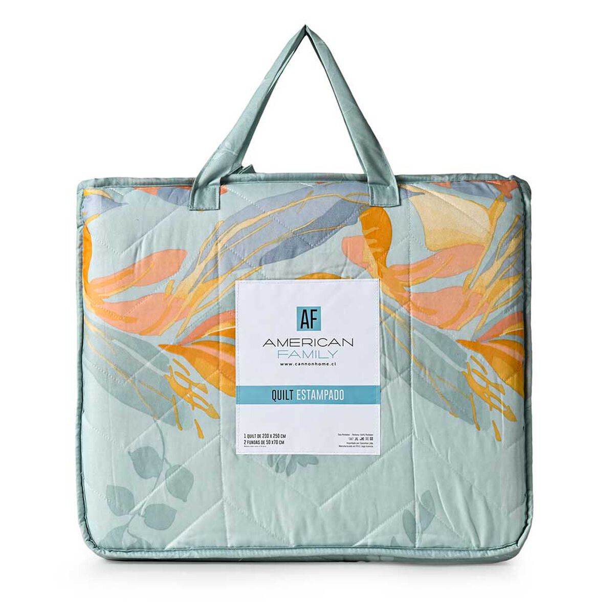 Quilt Estampado American Family 1,5 Plazas Aquamarine