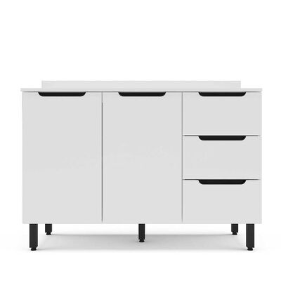 Mueble Base de Cocina Delta Vekkahome 2 Puertas 3 Cajones Blanca
