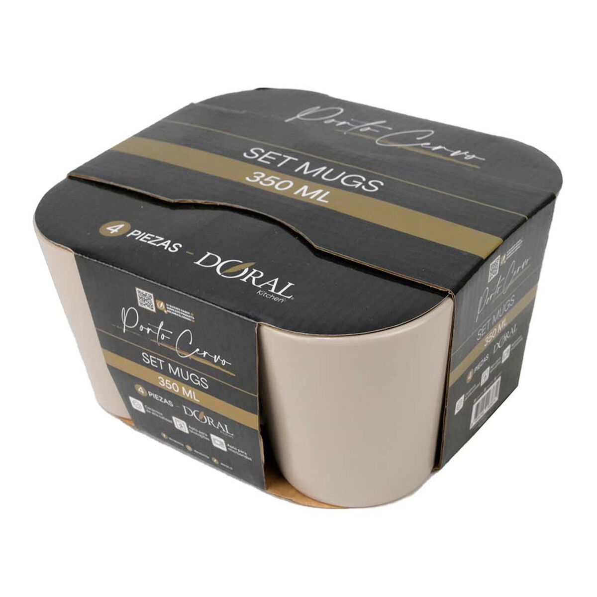 Set 4 Mugs Doral Porto Servo Crema