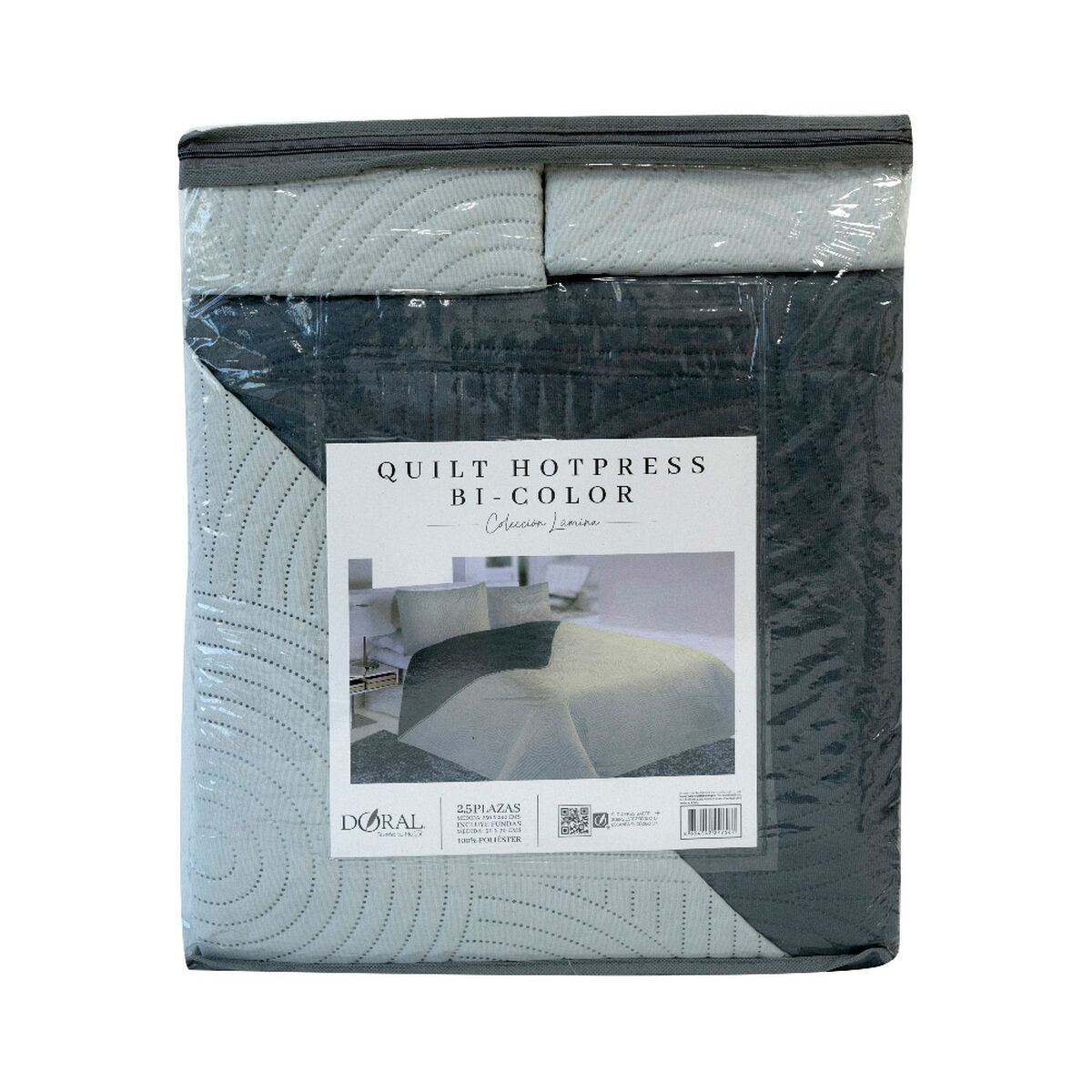 Quilt Doral Hotpress Bi-Color King Gris