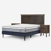 Cama Europea Rosen 2 Plazas Indie + Respaldo + 2 Veladores Anna