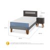 Cama Europea CIC 1,5 Plazas Excellence + Respaldo + Velador Munich