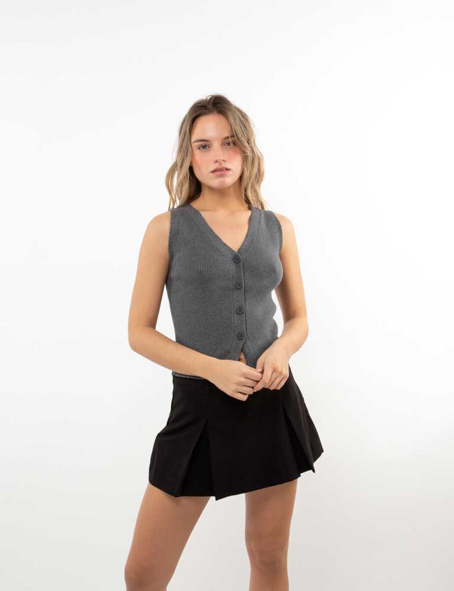 Sweater Botones Sin Mangas Mujer Icono