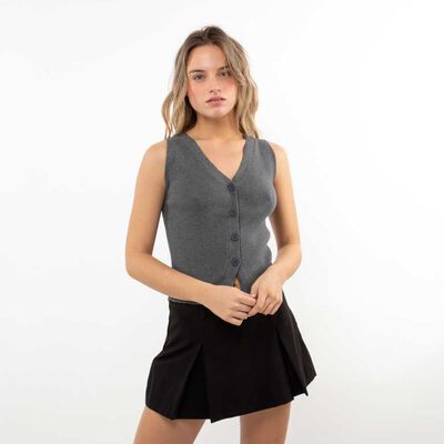 Sweater Botones Sin Mangas Mujer Icono