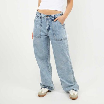 Jeans Mujer Icono Azul-Claro, Azul-Medio, Gris