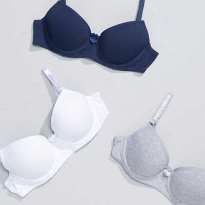 Imagen 1 del producto Pack 3 Sostén Niña de Algodón Intime Blanco, Negro, Rosado