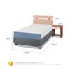 Cama Americana CIC 1 Plaza Excellence + Respaldo + 1 Velador Olmo