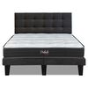 Cama Europea Prelude 2 Plazas Radiant 190 Cm +  Respaldo Urban Marengo